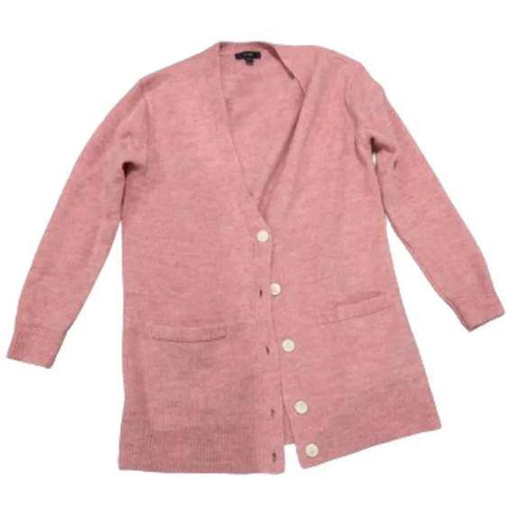 J.Crew Alpaca boyfriend cardigan sweater Heather Rose  pink Size XXS oversized - Picture 1 of 12